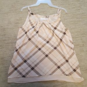 Pale pink and brown blouse